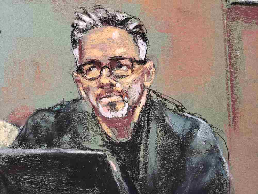 Thomas Richards being questioned during film producer Harvey Weinstein's sexual assault trial at New York Criminal Court February 11, 2020 in this courtroom sketch. u00e2u20acu201d Reuters picnn