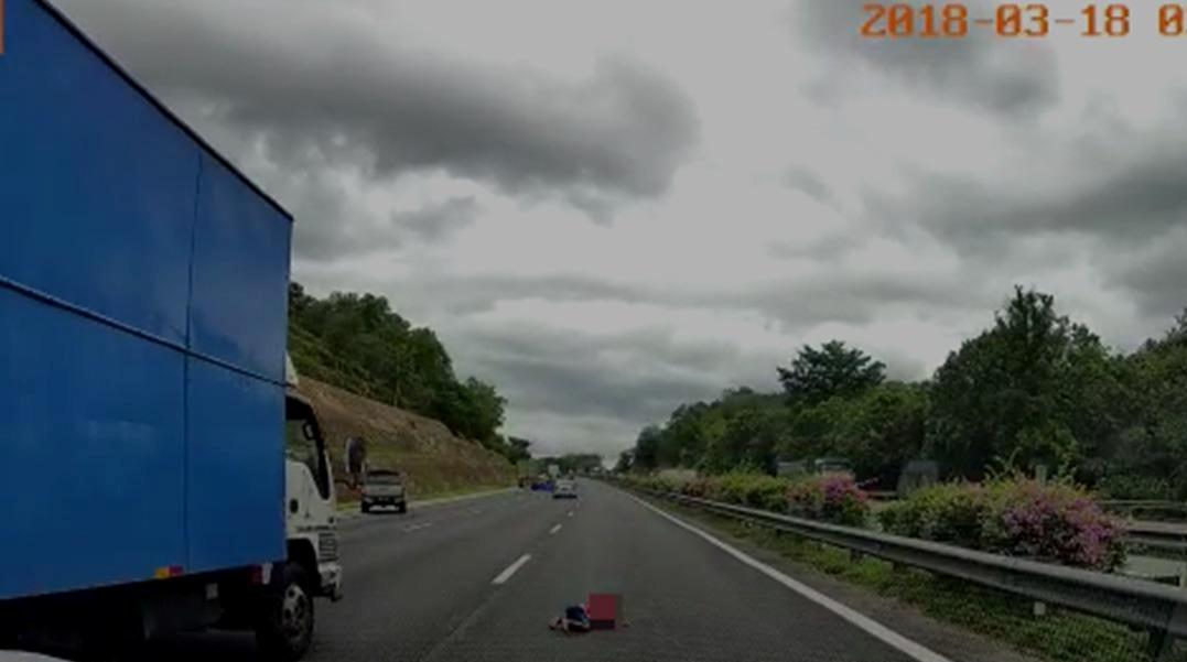 A toddler was thrown out of the vehicle he was in due to the impact of the collision with another car which was driven dangerously. u00e2u20acu2022 Picture via Facebook/Bernama