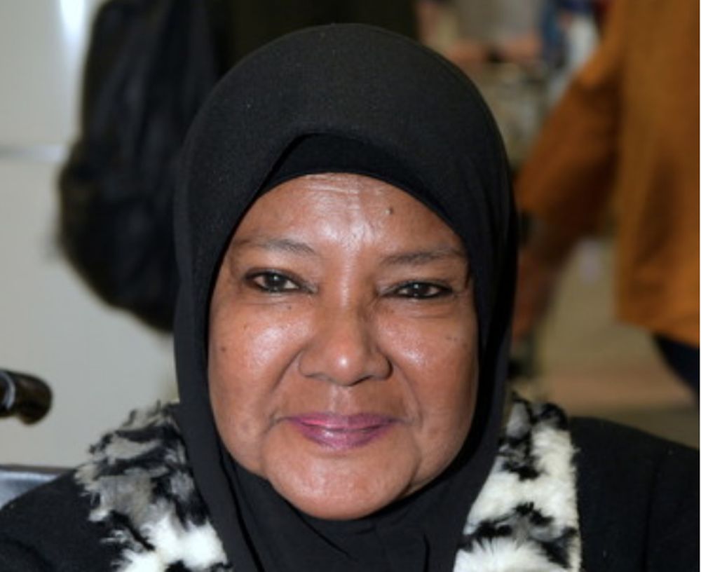 File picture shows veteran singer Siti Zaleha Abdul Hamid being interviewed by media members shortly after arriving at the Kuala Lumpur International Airport (KLIA) after performing the Umrah, February 6, 2018. u00e2u20acu201d Bernama pic