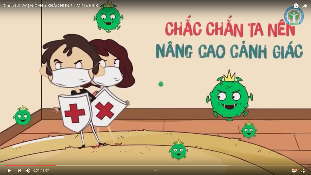 Screengrab of the animated video released by the Vietnam Ministry of Health.