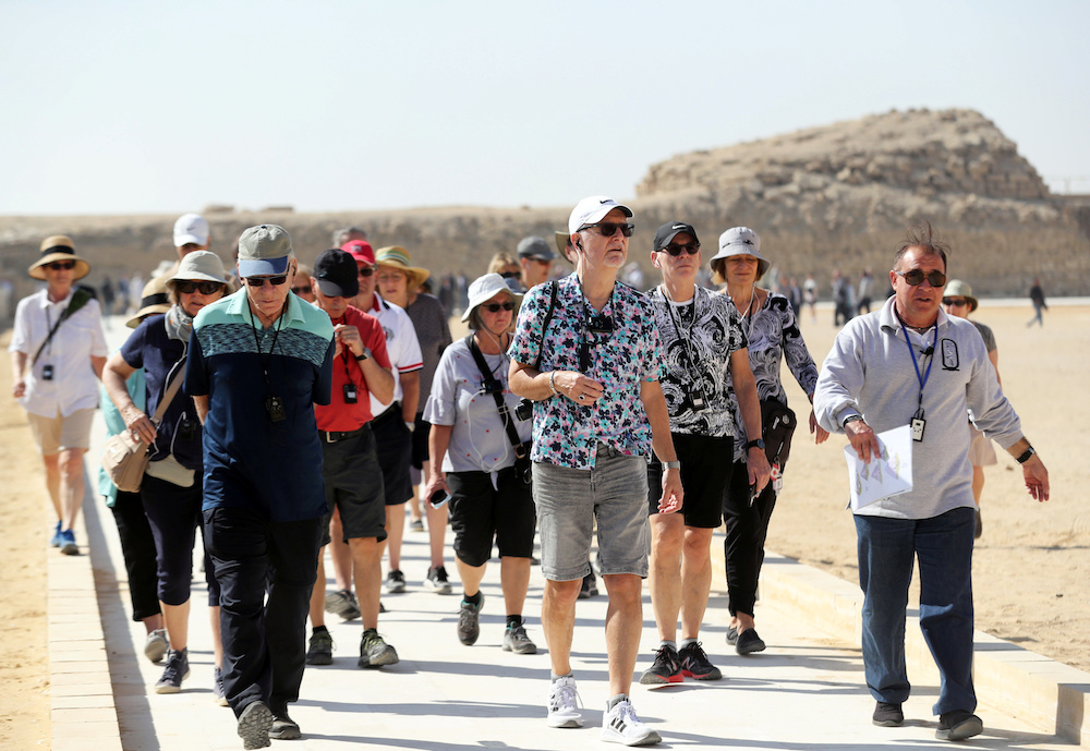 Tourists visit the standing step pyramid of Saqqara after its renovation, south of Cairo March 5, 2020. u00e2u20acu201d Reuters pic