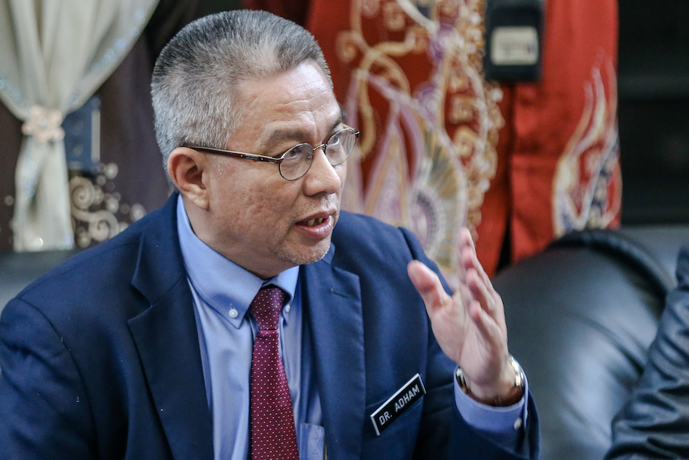 Health Minister Datuk Seri Dr Adham Baba speaks during a press conference at Hospital Sg Buloh March 12, 2020. u00e2u20acu201d Picture by Firdaus Latif 
