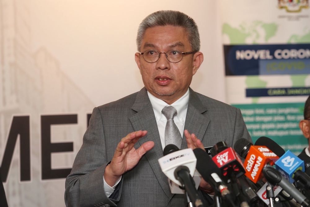 Health Minister Datuk Seri Dr Adham Baba speaks during a press conference in Putrajaya March 17, 2020. u00e2u20acu201d Picture by Choo Choy May