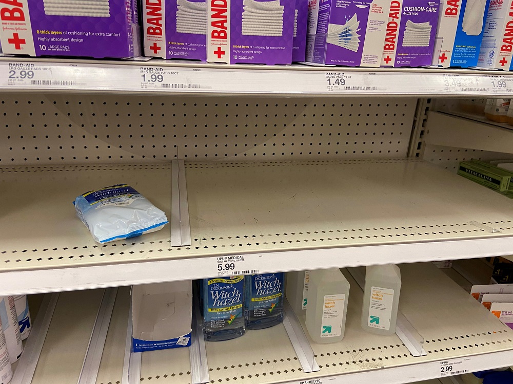 Empty shelves are seen in Target as latex gloves are sold out amid the coronavirus outbreak, in Culver City, California March 6, 2020. u00e2u20acu201d Reuters pic