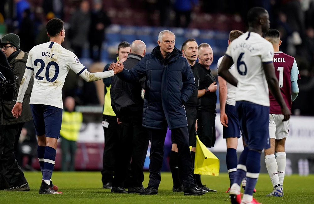 Tottenham Hotspur's Dele Alli and manager Jose Mourinho after the match against Burnley at Turf Moor in Burnley March 7, 2020. u00e2u20acu201d Reuters pic 