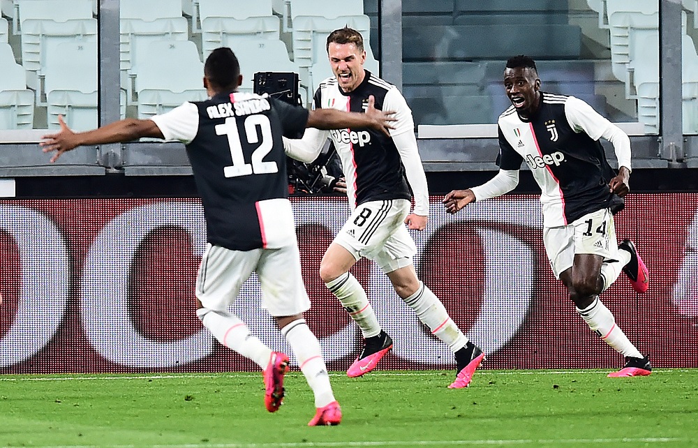 Juventus' Aaron Ramsey celebrates scoring their first goal against Inter Milan at the Allianz Stadium in Turin March 9, 2020. u00c2u00acu00e2u20acu201d Reuters pic