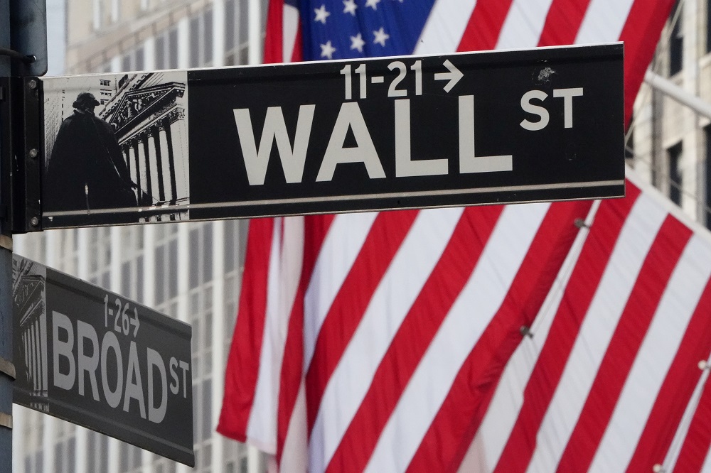 The Wall Street sign is pictured at the New York Stock exchange in the Manhattan borough of New York March 9, 2020. u00e2u20acu201d Reuters pic