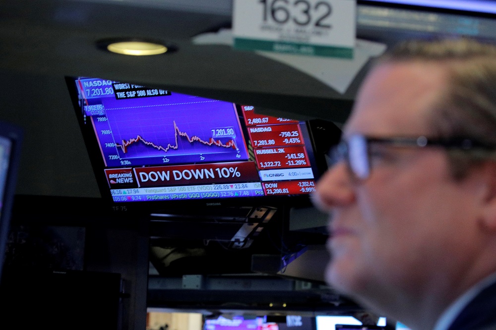 Traders on the floor of the New York Stock Exchange March 12, 2020. u00e2u20acu201d Reuters pic