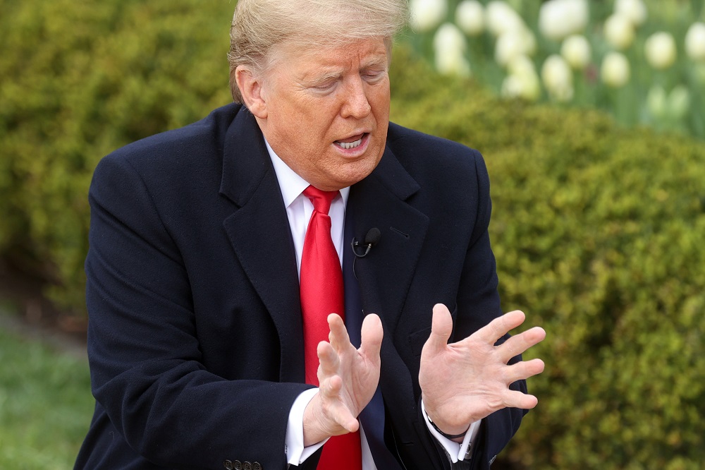 US President Donald Trump speaks during a Fox News u00e2u20acu0153virtual town hallu00e2u20acu009d event on the coronavirus disease outbreak in the Rose Garden of the White House in Washington March 24, 2020. u00e2u20acu201d Reuters pic