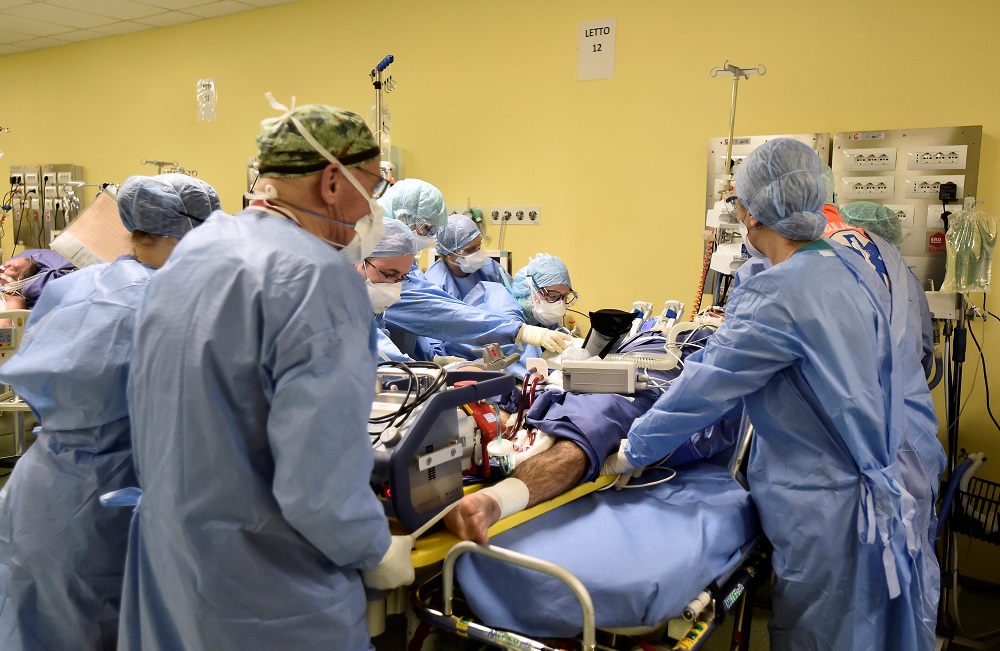 Members of the medical staff in protective suits treat a patient suffering from coronavirus disease in an intensive care unit at the San Raffaele hospital in Milan March 27, 2020. u00e2u20acu201d Reuters pic