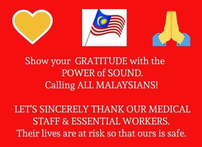 The poster urged Malaysians to cheer as a form of thanking the medical frontliners.