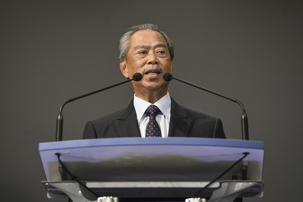 Prime Minister Tan Sri Muhyiddin Yassin speaks during a press conference in Putrajaya March 23,2020. u00e2u20acu201d Picture by Miera Zulyana