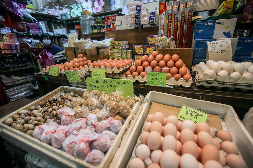 Supplies of fresh food such as eggs are adequate at the Ipoh Central Market despite the movement control order. u00e2u20acu201d  Picture by Farhan Najib