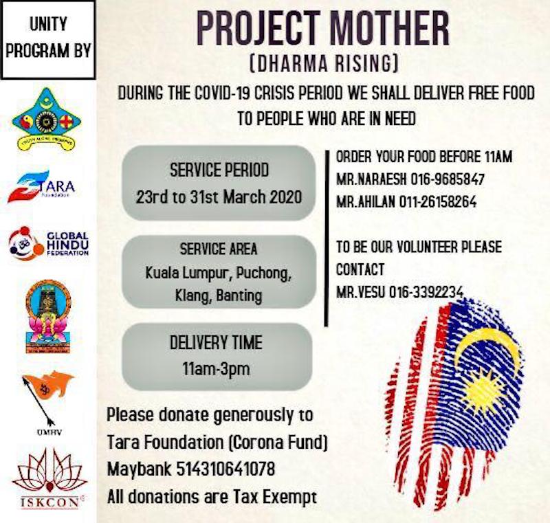 Project Mother is hoping to deliver up to 1,500 meals per day with more volunteers and aid from the public. — Picture courtesy of Vesuanathan Suppiah