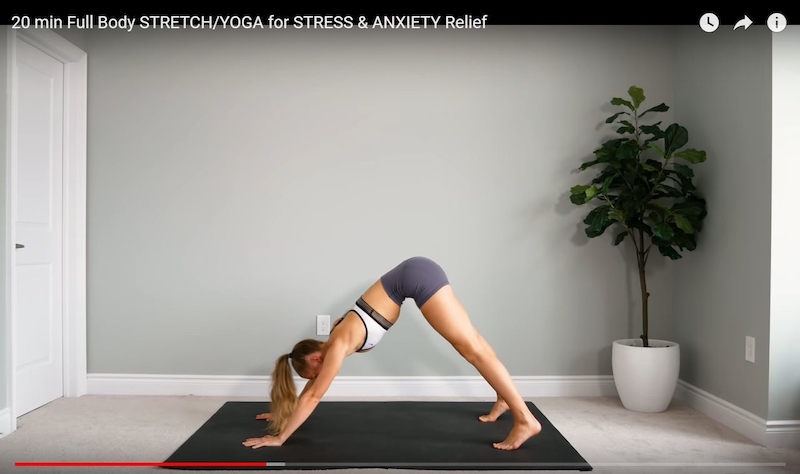 0 min Full Body Stretch/Yoga For Stress & Anxiety Relief by MadFit on YouTube. u00e2u20acu201d Picture courtesy of MadFit /Youtube.com