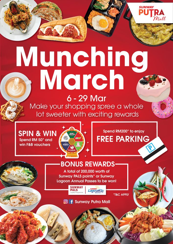 Make your shopping spree a lot sweeter with exciting rewards at Sunway Putra Mall this month.