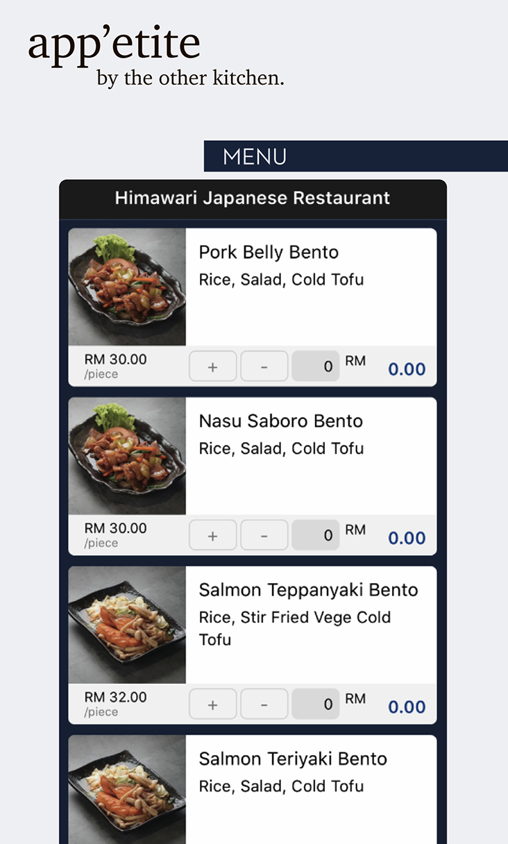 Various food from Japanese bento sets, siew yoke with rice or noodles and pies can be found on app'etite by the other kitchen.