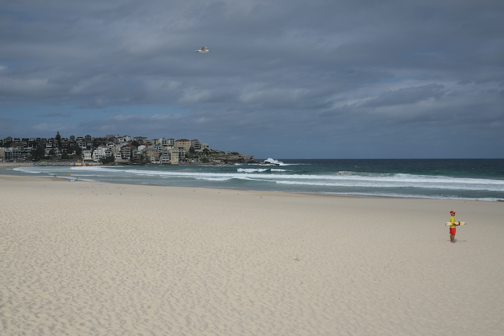 Surf rescue personnel enforce a closure of Bondi Beach after thousands of people flocked there in recent days, defying social distancing orders to prevent the spread of the coronavirus disease (Covid-19), in Sydney, Australia, March 21, 2020. u00e2u20acu201d Reuters 