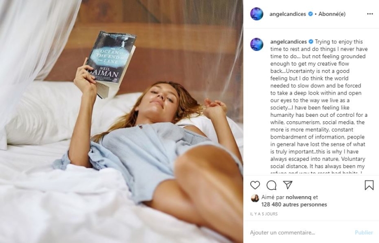 Candice Swanepoel has opted for a laidback Bohemian look while kicking back during lockdown. u00e2u20acu2022 Picture via Instagram/Candice Swanepoel 