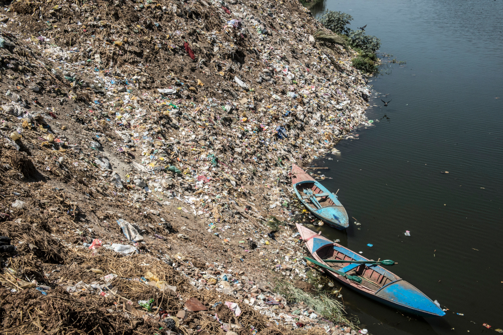 In this file photo taken March 21, 2018 garbage is pictured on the bank of the River Nile in the village of Abou Shosha in the Qina (Qena) governorate, some 600km south of the capital Cairo. u00e2u20acu201d AFP pic 