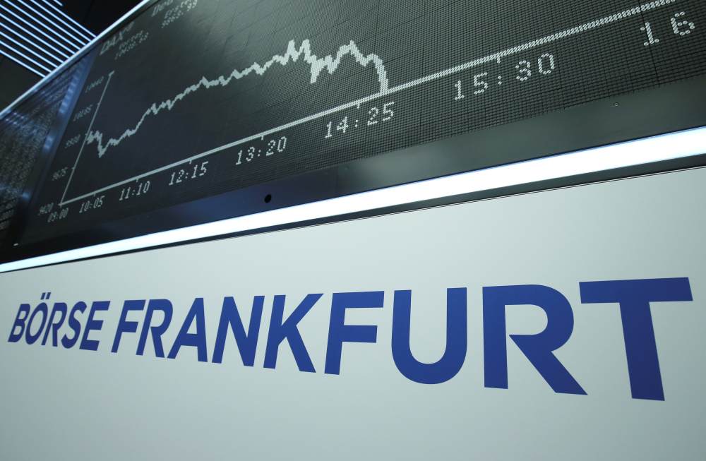 The German DAX Index graph is pictured during a trading session at Frankfurt's stock exchange in Frankfurt. u00e2u20acu2022 Reuters pic
