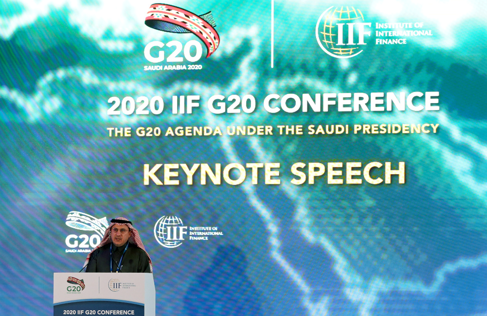 Saudi Arabiau00e2u20acu2122s central bank governor Ahmed al-Kholifey speaks at the meeting of G20 finance ministers and central bank governors in Riyadh, Saudi Arabia, February 22, 2020. u00e2u20acu201d Reuters pic 