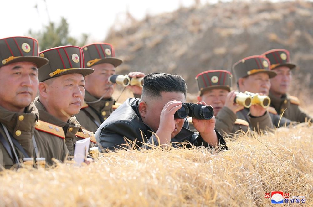 This picture taken on March 20, 2020 and released from North Koreau00e2u20acu2122s official Korean Central News Agency shows North Korean leader Kim Jong-un