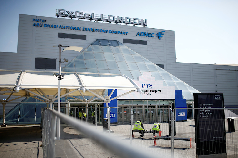 General view of the Excel Centre, London while it is being prepared to become the NHS Nightingale Hospital as the spread of the coronavirus disease (Covid-19) continues, London, Britain, March 28, 2020. u00e2u20acu201d Reuters pic