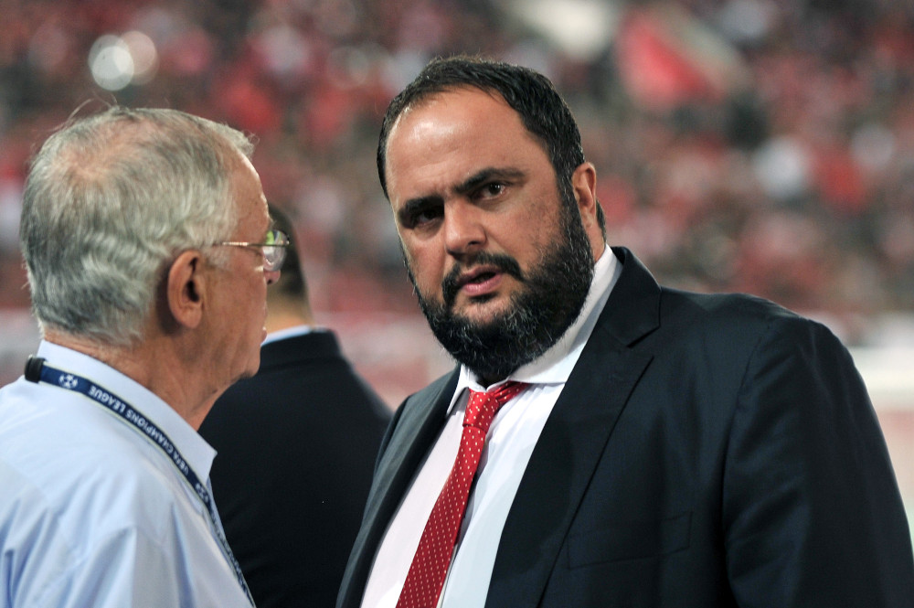 This file photo taken September 17, 2013 in Piraeus shows Evangelos Marinakis, the president of Olympiakos football club. u00e2u20acu201d AFP pic 