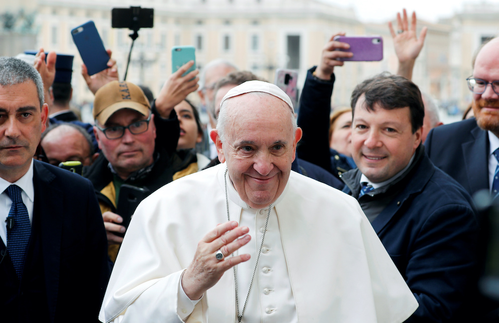 Pope Francis greets faithful during the weekly general audience at Vatican, February 26, 2020. u00e2u20acu201d Reuters pic
