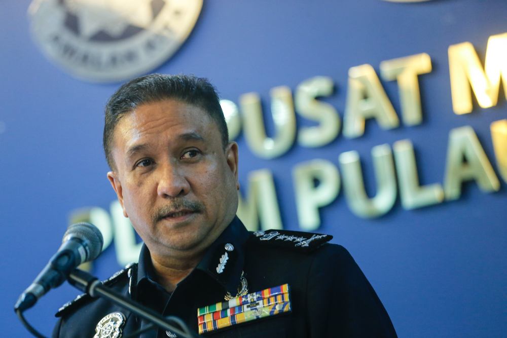 Penang Police Chief Comm Datuk Sahabudin Abd Manan speaks during a press conference in George Town March 27, 2020. u00e2u20acu2022 Picture by Sayuti Zainudin