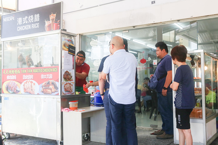 Come early if you can to beat the queue for the 'char siew', chicken and roast pork with rice.
