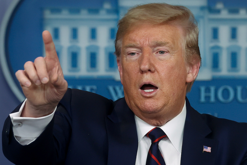 US  President Donald Trump takes questions during the daily coronavirus response briefing at the White House in Washington, US, March 27, 2020. u00e2u20acu201d Reuters picnn