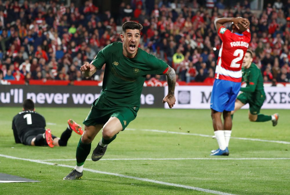 Athletic Bilbao's Yuri Berchiche celebrates scoring their first goal against Granada March 5, 2020. u00e2u20acu201d Reuters pic