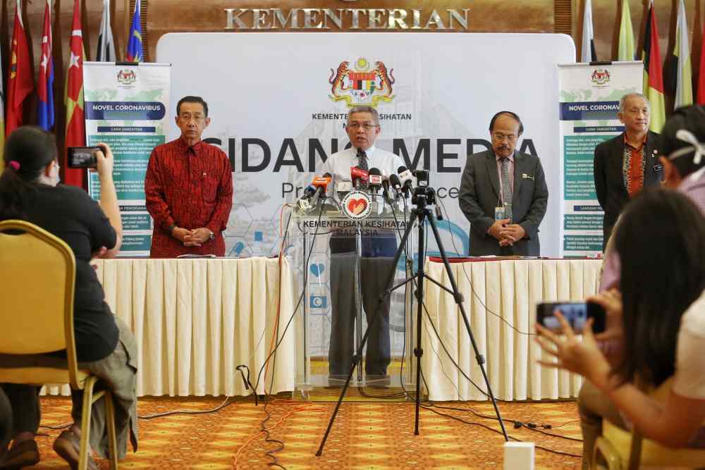 Health Minister Datuk Seri Dr Adham Baba speaks during a press conference in Putrajaya March 19, 2020. u00e2u20acu2022 Picture by Choo Choy May