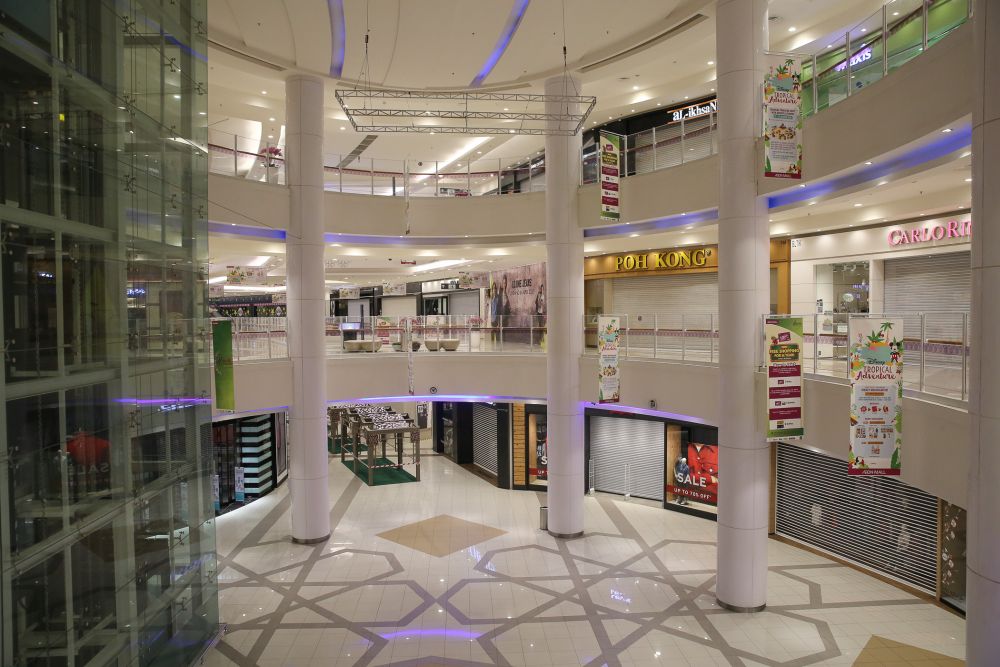 A general view of the deserted Aeon Mall in Shah Alam as the movement control order kicks in on March 18, 2020. u00e2u20acu201d Picture by Yusof Mat Isa