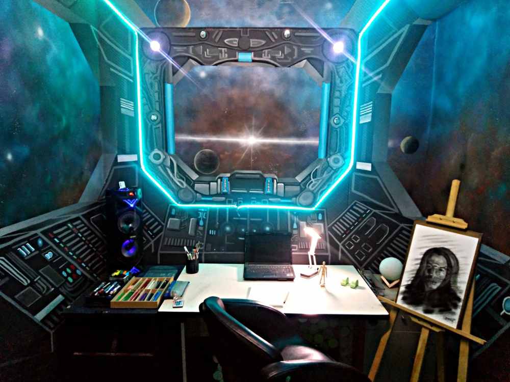 He may be confined to his home during the MCO, but Ahmad Fathil hopes to take his creative spirit to new heights with his spaceship room. — Picture via Facebook/fathil.ahmad