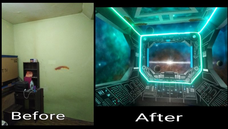 A before and after comparison photo of the room. — Picture via Facebook/fathil.ahmad