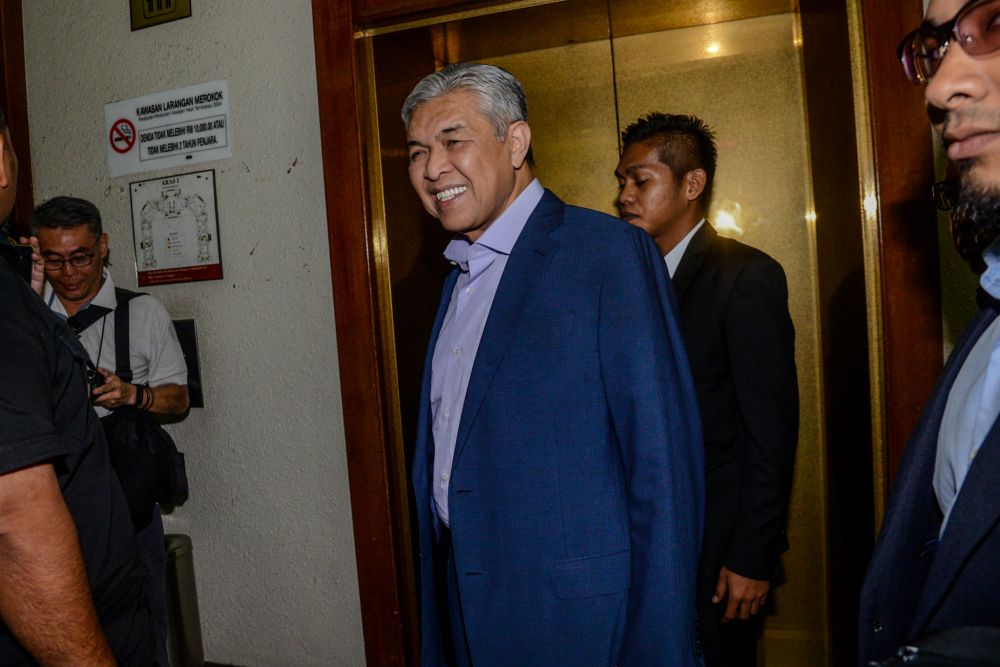 Datuk Seri Ahmad Zahid Hamidi is pictured at the Kuala Lumpur High Court March 2, 2020. u00e2u20acu201d Picture by Firdaus Latif