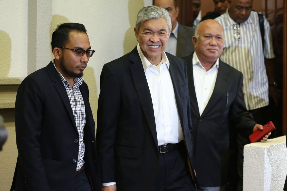 Datuk Seri Ahmad Zahid Hamidi is pictured at the Kuala Lumpur High Court March 3, 2020. u00e2u20acu201d Picture by Yusof Mat Isa
