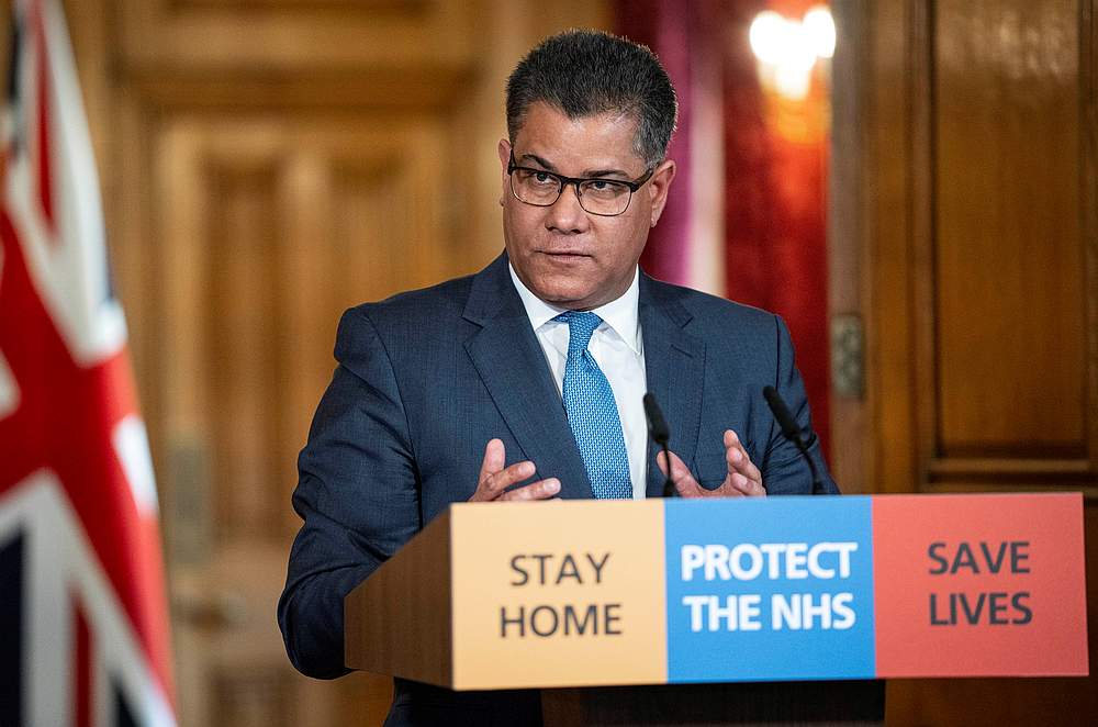 Britain's Business Secretary Alok Sharma speaks at a digital news conference at 10 Downing Street in London, Britain March 28, 2020. u00e2u20acu201d 10 Downing Street handout via Reuters