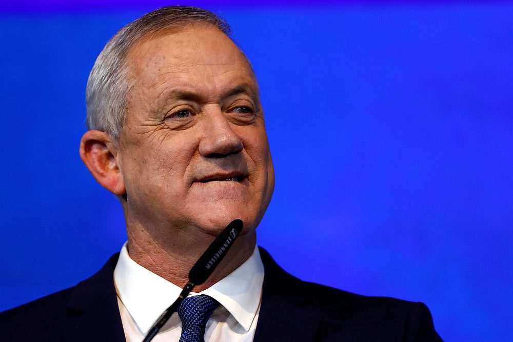 Blue and White party leader Benny Gantz speaks to supporters at the party's headquarters in Tel Aviv, Israel March 3, 2020. u00e2u20acu201d Reuters pic