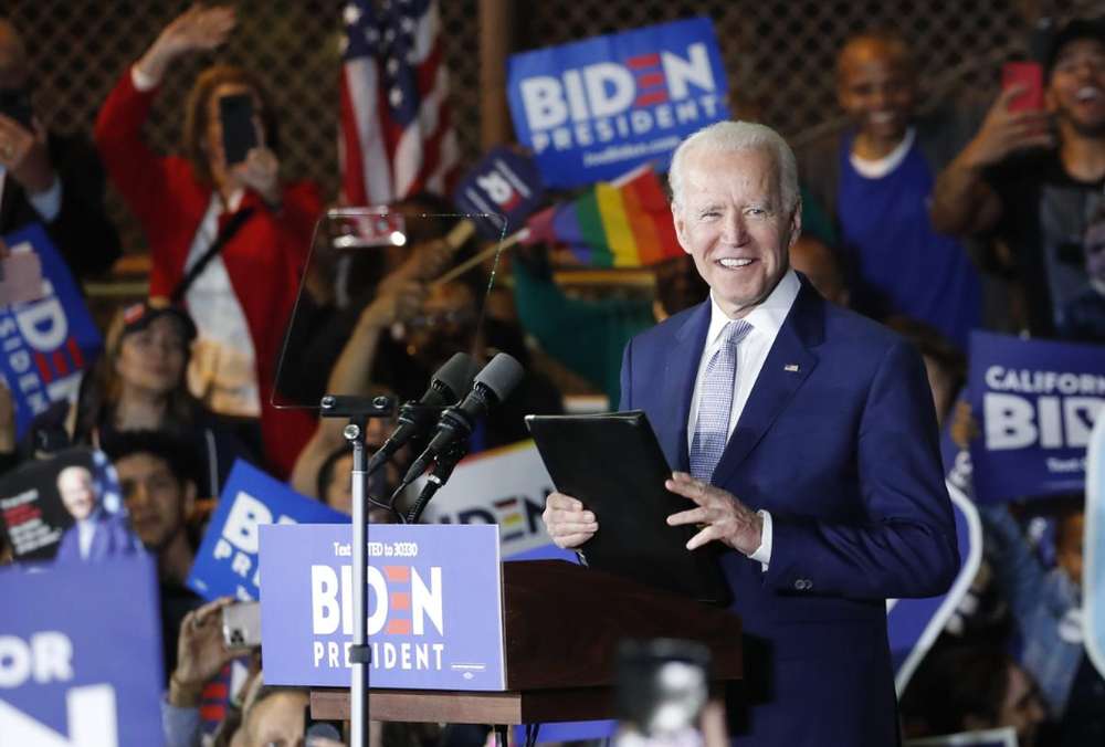 Democratic US presidential candidate and former Vice President Joe Biden appears at his Super Tuesday night rally in Los Angeles, California, US, March 3, 2020. u00e2u20acu201d Reuters pic