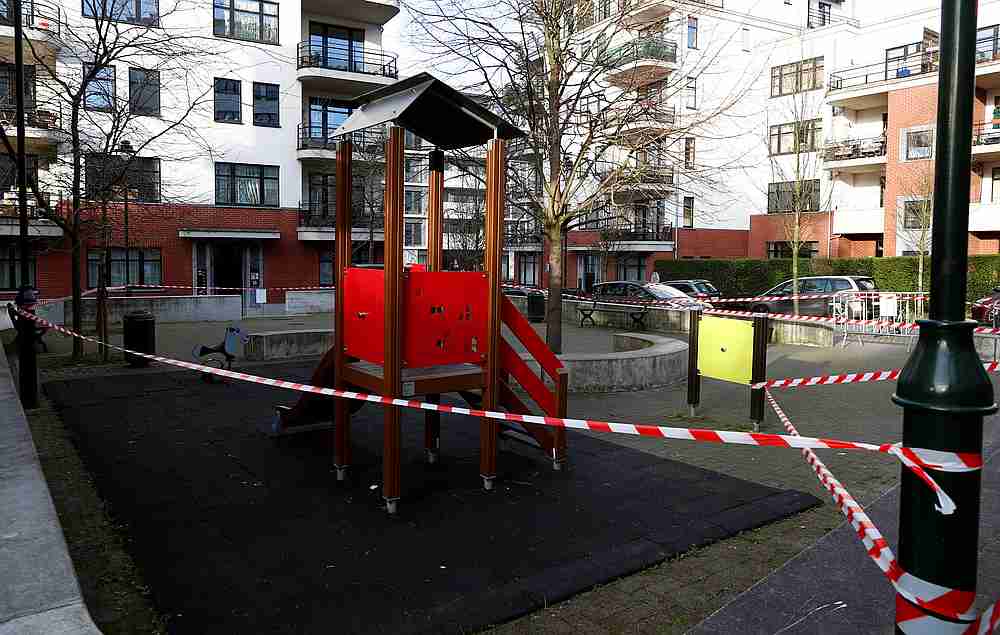 A closed playground is seen in a residential area to prevent the spread of Covid-19, in Brussels, Belgium March 17, 2020. u00e2u20acu201d Reuters pic