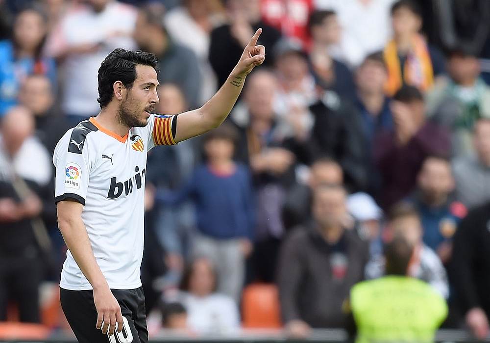 Valencia's Spanish midfielder Daniel Parejo celebrates after scoring during the Spanish La Liga match with Real Betis at the Mestalla stadium in Valencia February 29, 2020. u00e2u20acu201d AFP pic