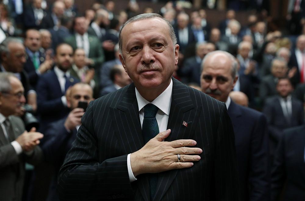 Turkish President Tayyip Erdogan greets members of his ruling AK Party at the parliament in Ankara, Turkey, March 4, 2020. u00e2u20acu201d Murat Cetinmuhurdar/Turkish Presidential Press Office handout via Reuters