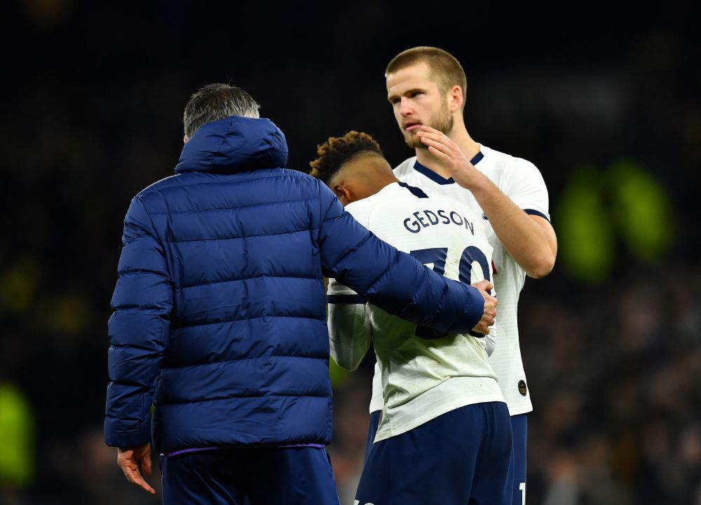 Tottenham Hotspuru00e2u20acu2122s Gedson Fernandes is consoled by Eric Dier after missing his penalty against Norwich City in the FA Cup March 4, 2020. u00e2u20acu201d Reuters pic