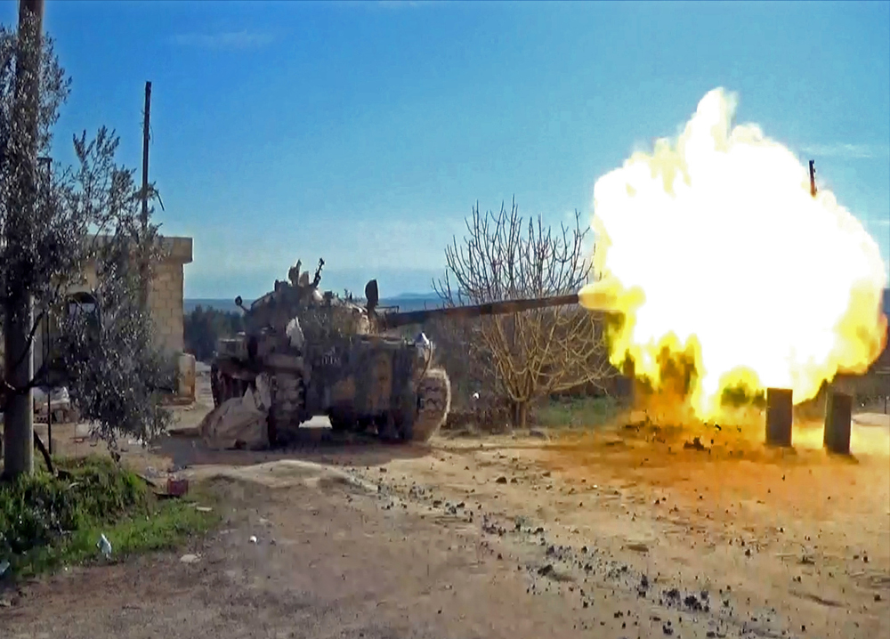 A handout picture released by the official Syrian Arab News Agency (Sana) March 4, 2020 shows Syrian army soldiers deploying in the southern Idlib countryside. u00e2u20acu201d Sana handout pic via AFP 