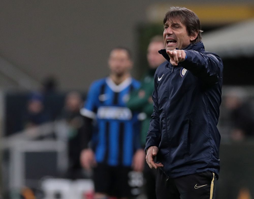 Inter Milan coach Antonio Conte Emilio is pictured during their Europa League Round of 32 Second Leg match vs Ludogorets at San Siro, Milan, Italy, February 27, 2020. u00e2u20acu201d Andreoli/Pool pic via Reuters