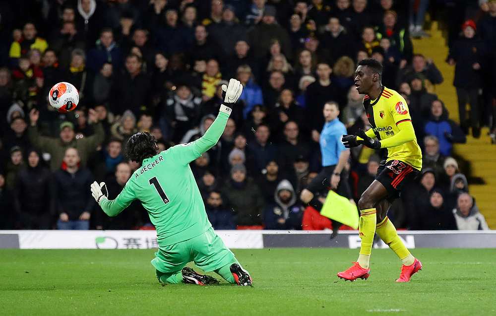 Watford's Ismaila Sarr scores their second goal in the EPL match with Liverpool at Vicarage Road, Watford February 29, 2020. u00e2u20acu201d Reuters pic